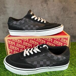 Vans Checkerboard Brooklyn Ls Black Asphalt Skate Shoes Sneakers Mens size 9